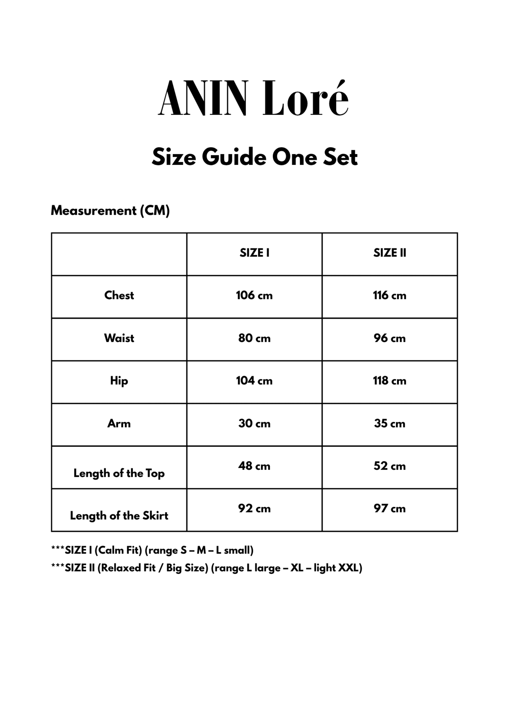 Size Guide